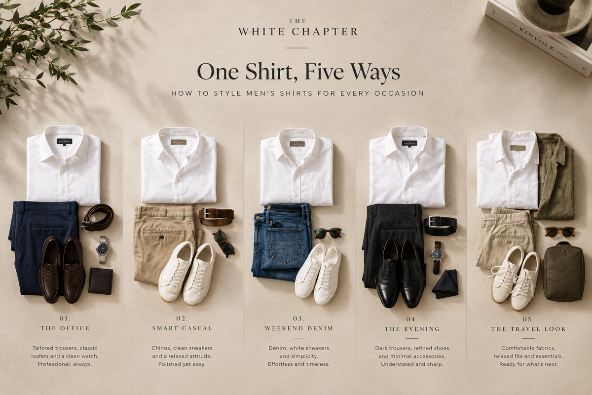 One Shirt, Five Ways: Discover five ways to style your shirt, from the office to the weekend.