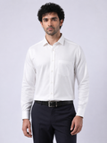 Classic White Full Sleeve Formal Satin Shirt