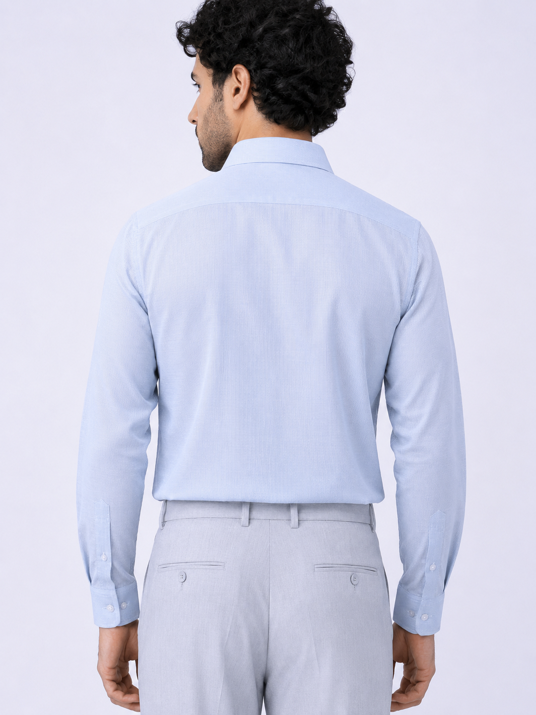 Men's Light Blue Solid Full Sleeve Casual Shirt