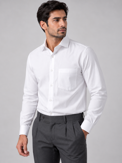 Classic White Full Sleeve Formal Oxford Shirt