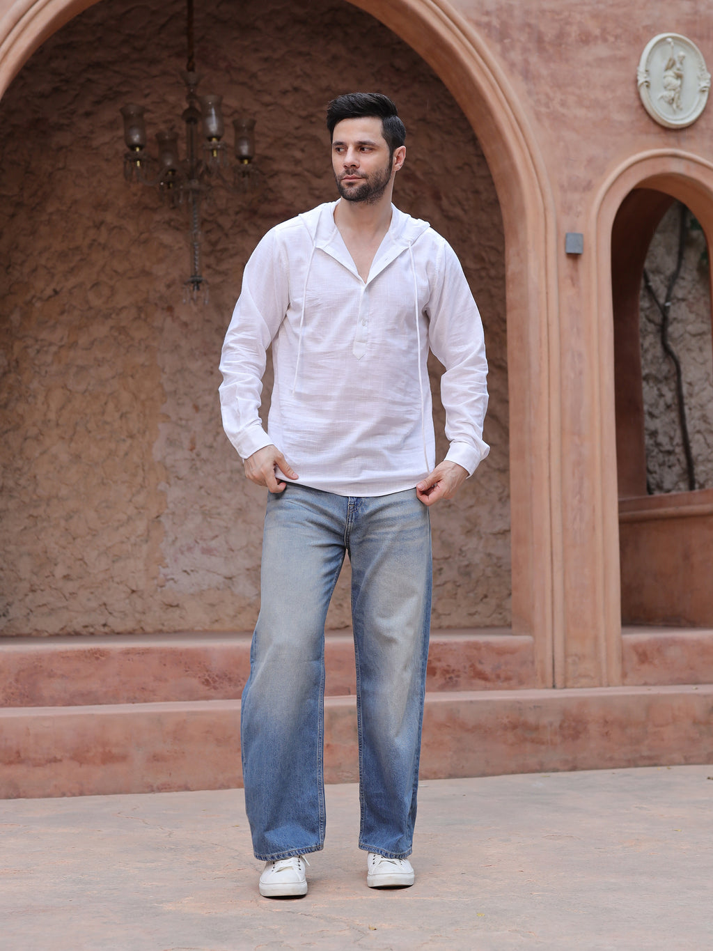 Men's White Linen Casual Shirt