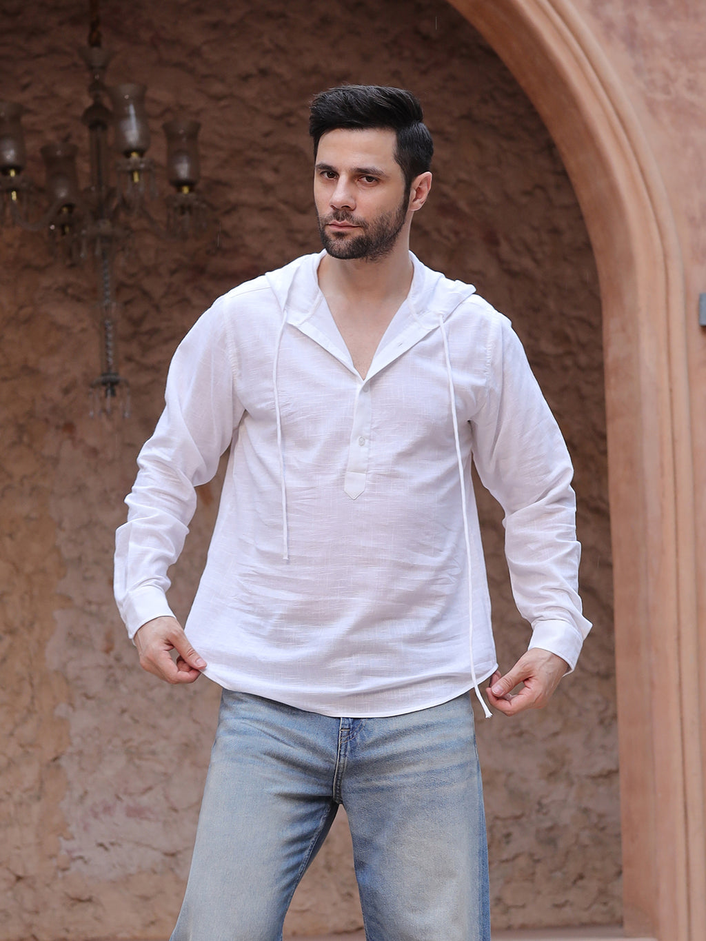 Men's White Linen Casual Shirt