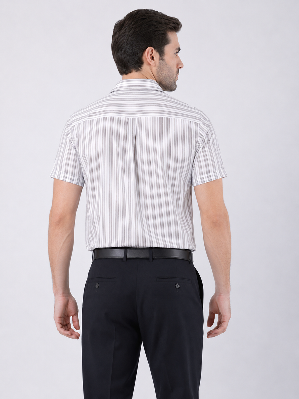 Men's Multicolour Vertical Stripe Short Sleeve Shirt