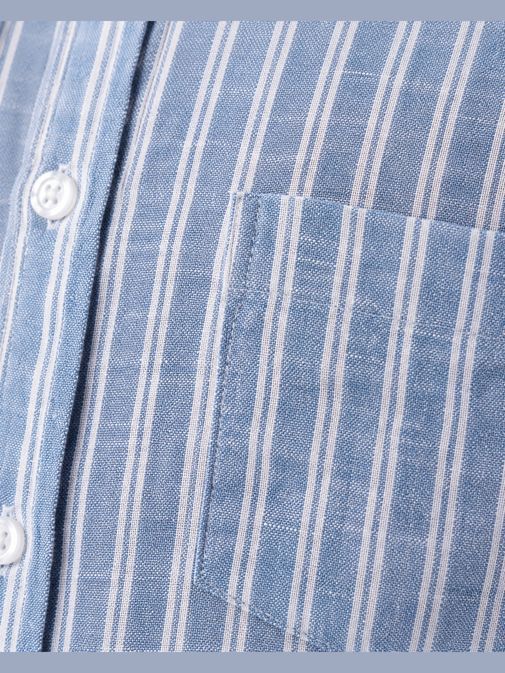 Beige & Blue Vertical Stripe Full Sleeve Cotton Casual Shirt