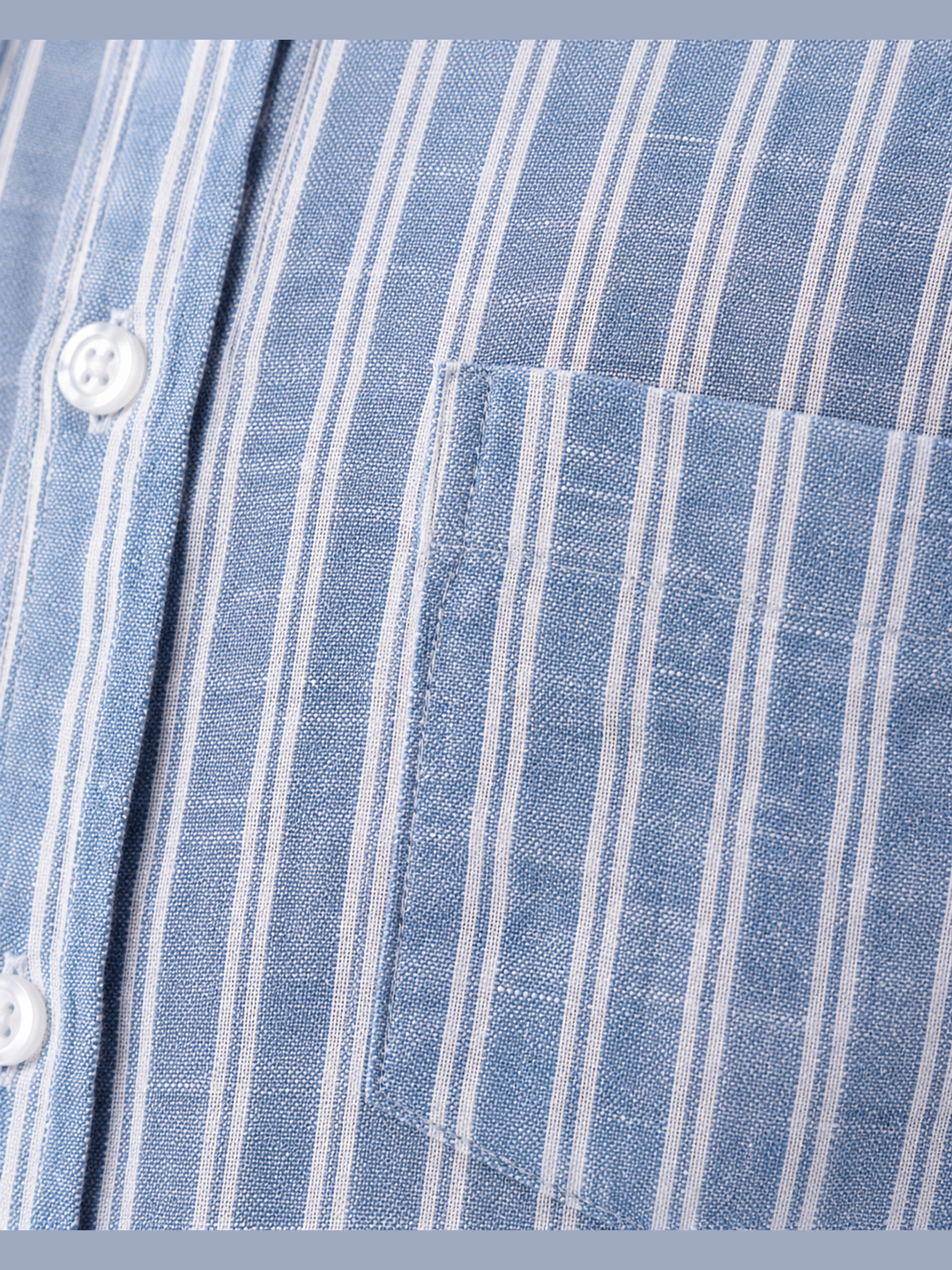 Beige & Blue Vertical Stripe Full Sleeve Cotton Casual Shirt