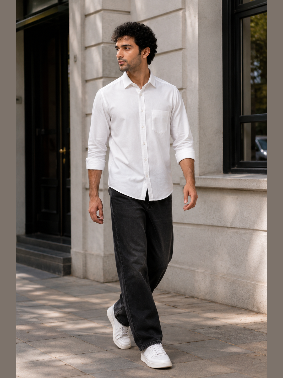 Classic White Full Sleeve Formal Satin Shirt