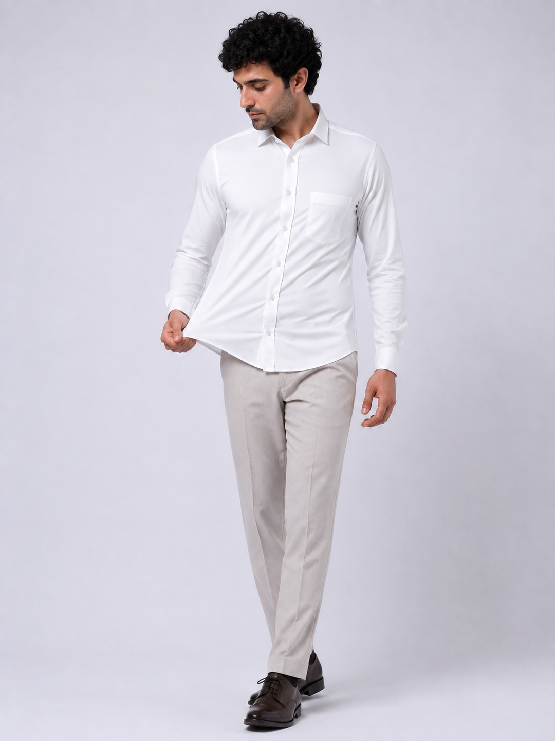 Classic White Full Sleeve Formal Cotton Shirt