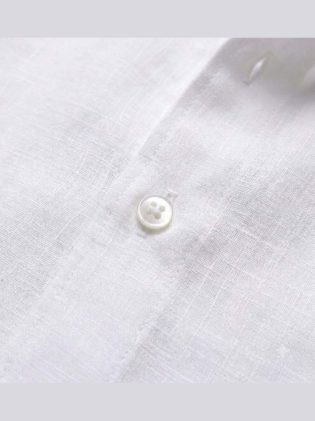 Classic White Cotton Linen Full Sleeve Shirt