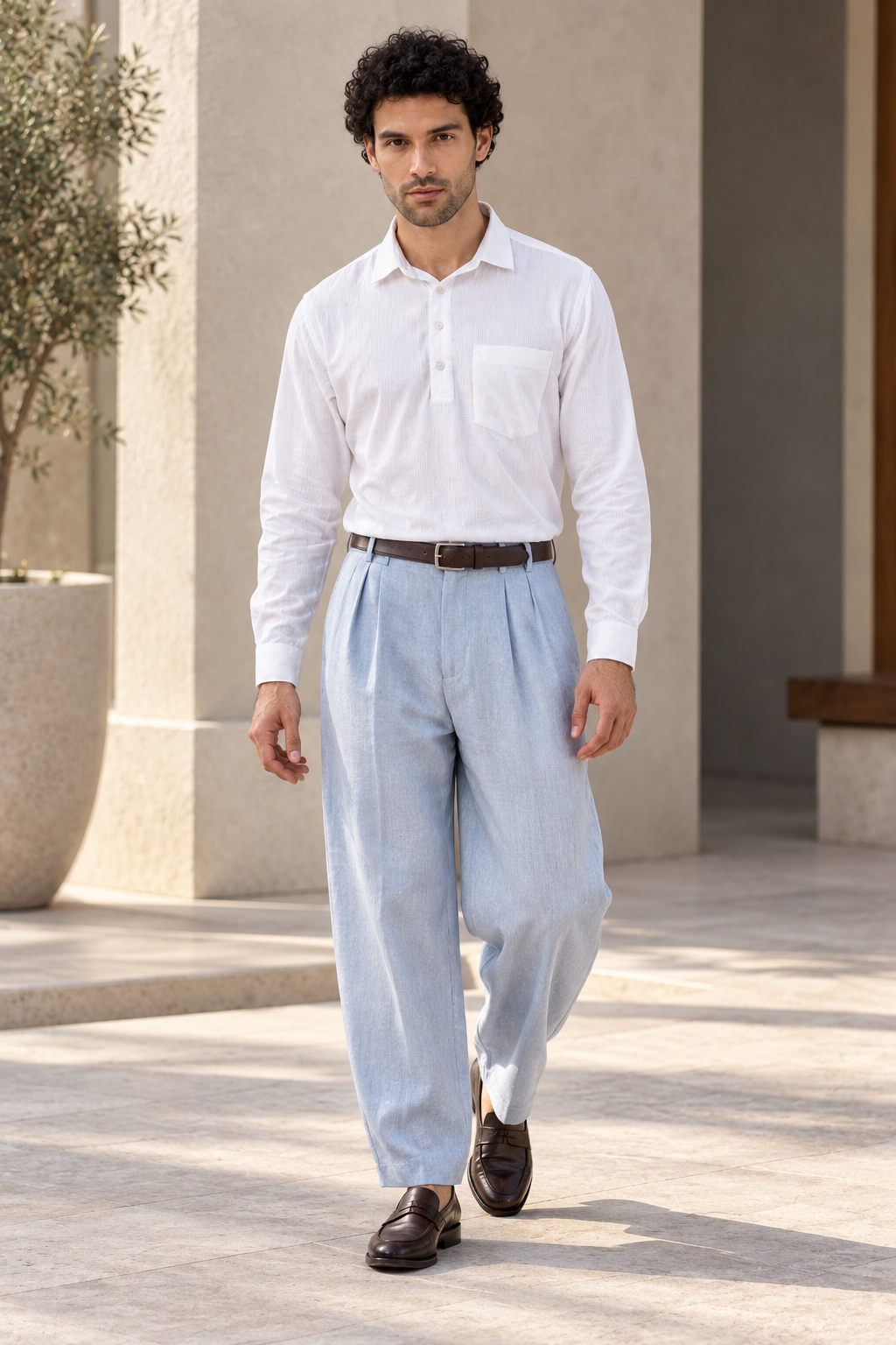 Seabreeze – White Seersucker Shirt